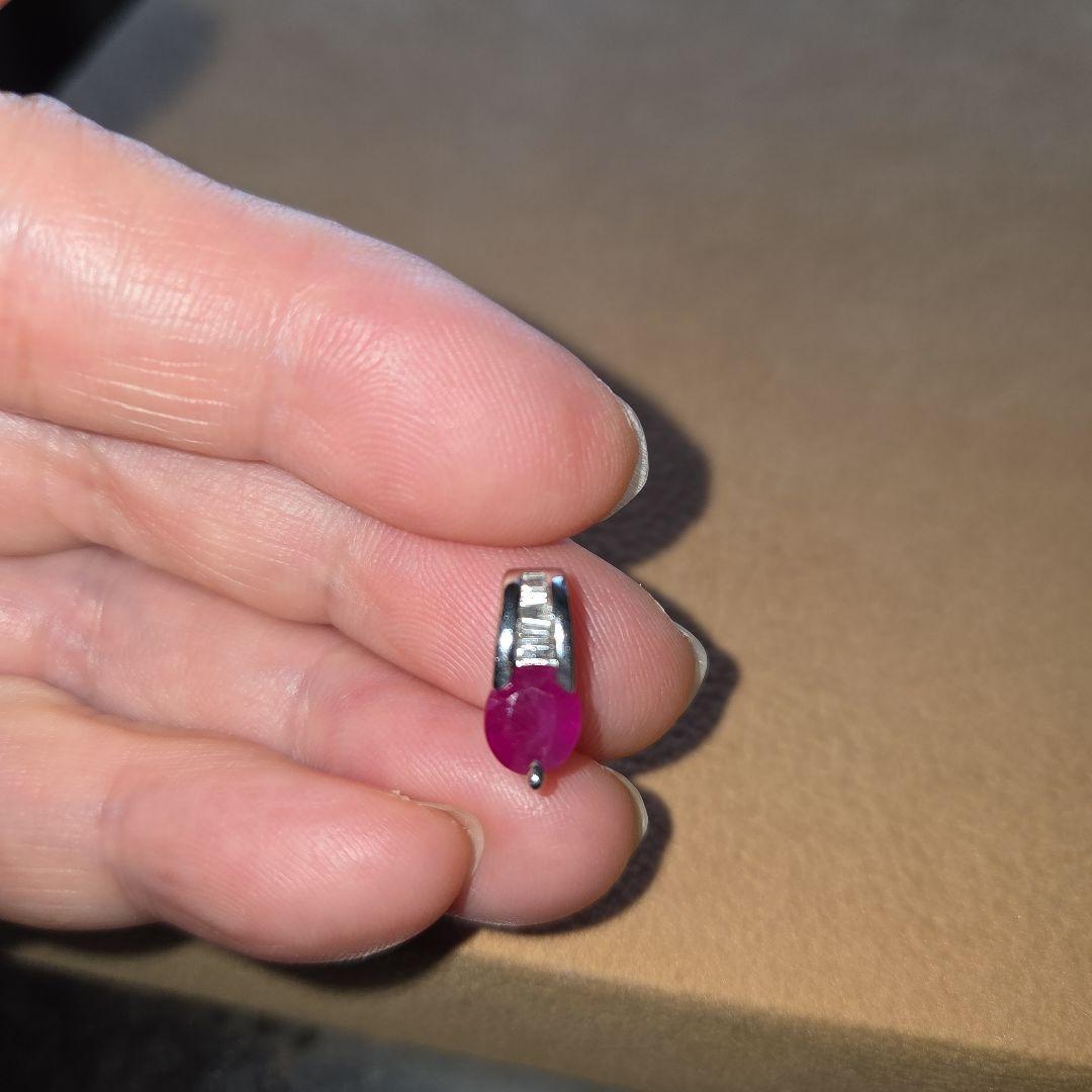 K18WG 1ctルビーダイヤモンド付きトップ