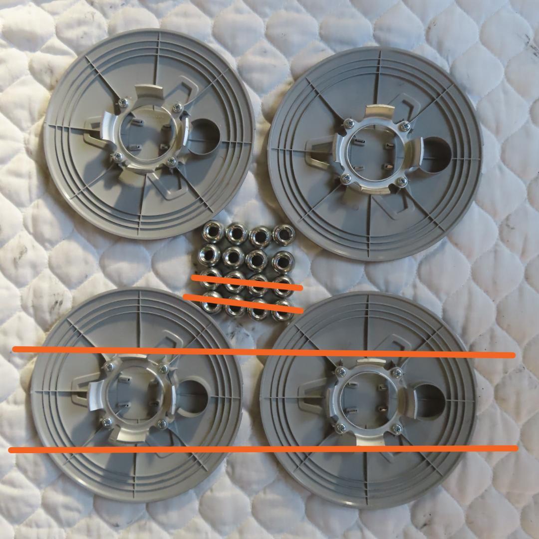 ホンダN-ONE e: 純正14インチタイヤ、ホイール、キャップ 新車外し①