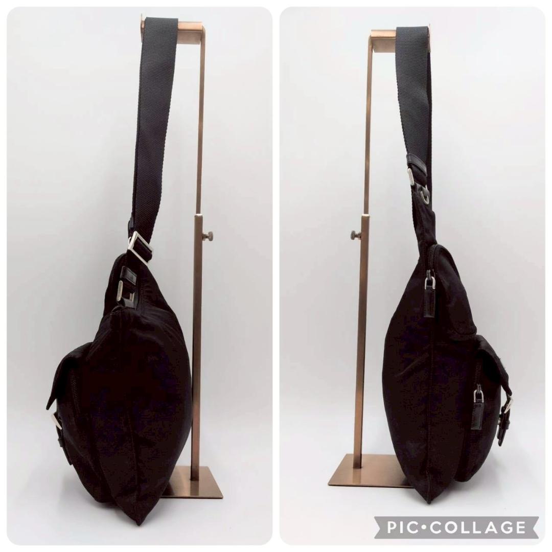 PRADA プラダ テスートナイロン ワンショルダーバッグ ブラック 黒 レザー