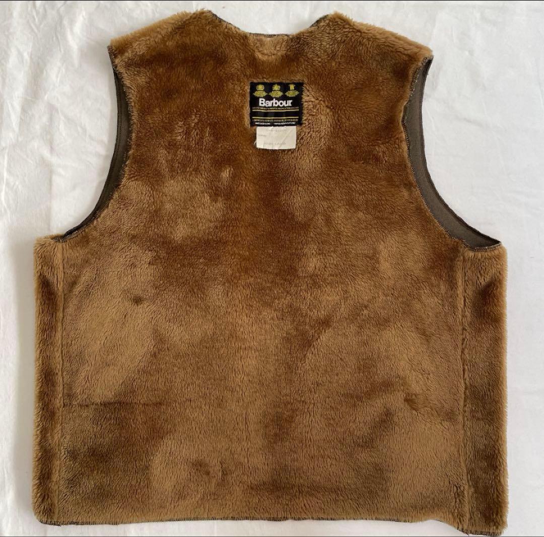Barbour ブラウン フリース ベスト ファーライナー