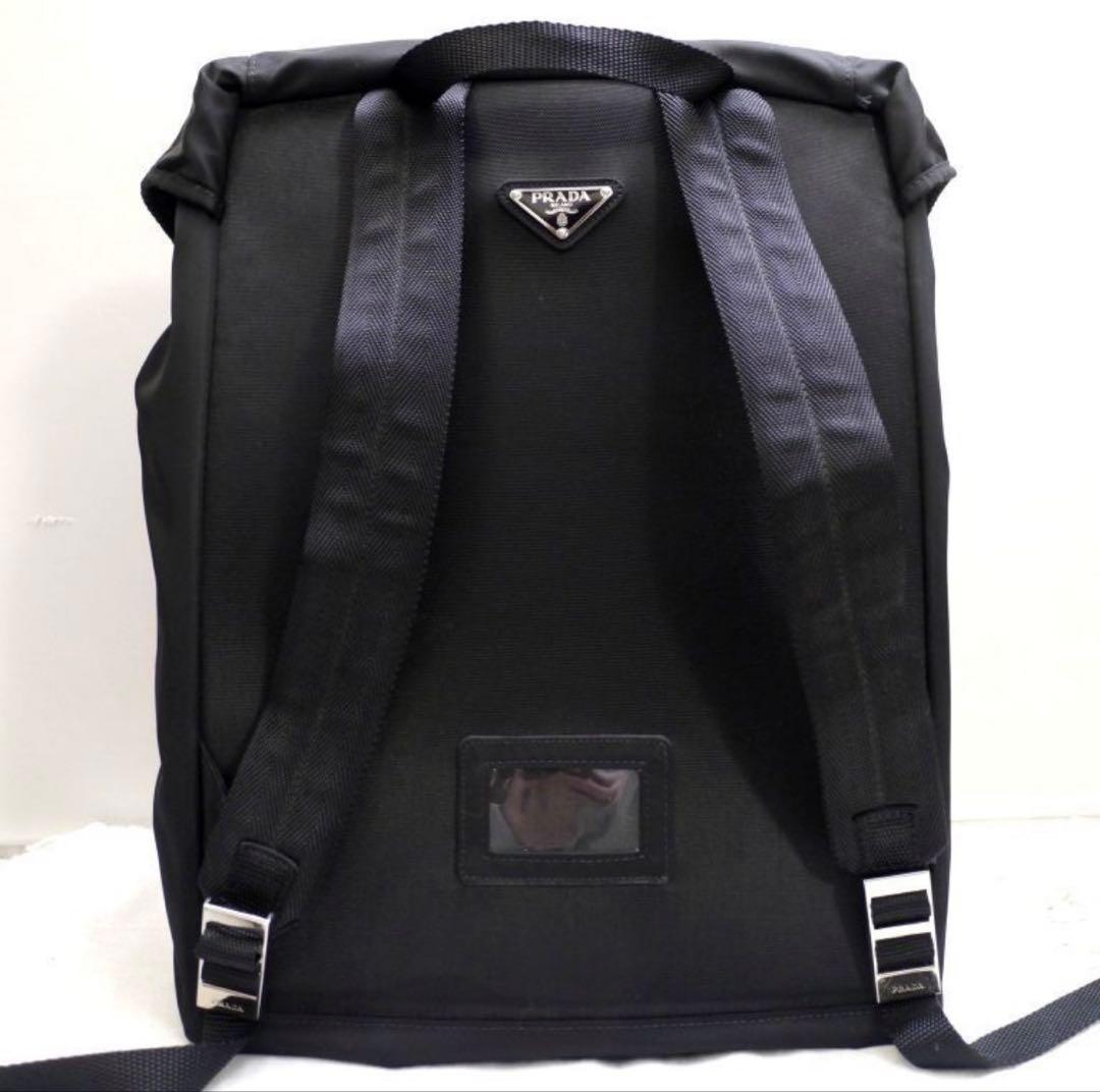 美品◆ PRADA プラダ V135 男女可 ナイロン リュック バックパック黒
