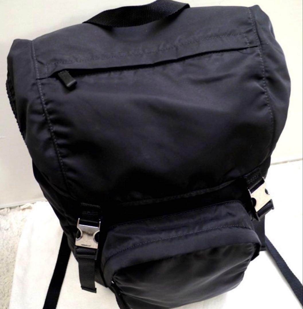 美品◆ PRADA プラダ V135 男女可 ナイロン リュック バックパック黒