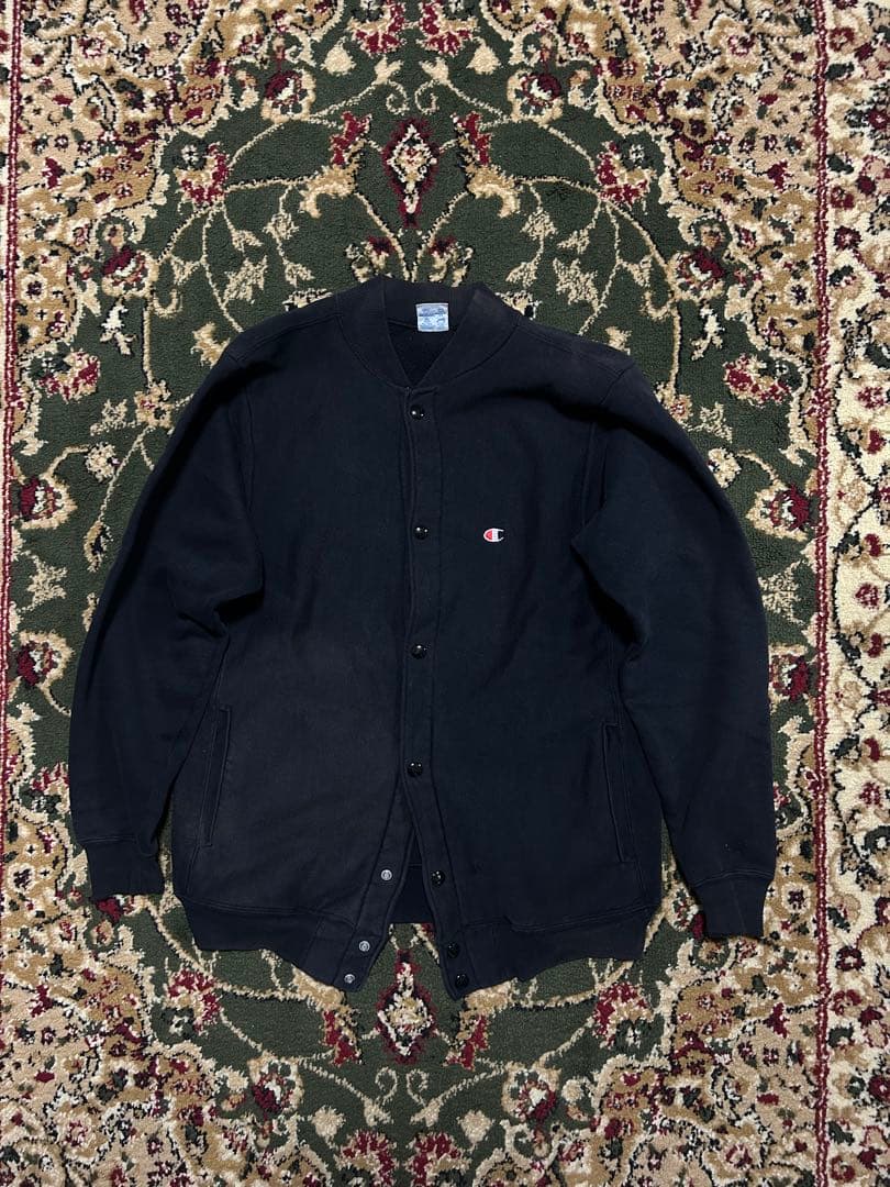 90s Champion Reverse Weave スナップカーディガン　黒