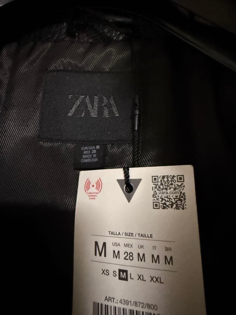 ZARA フェイクレザージャケット M ブラック オーバーサイズ