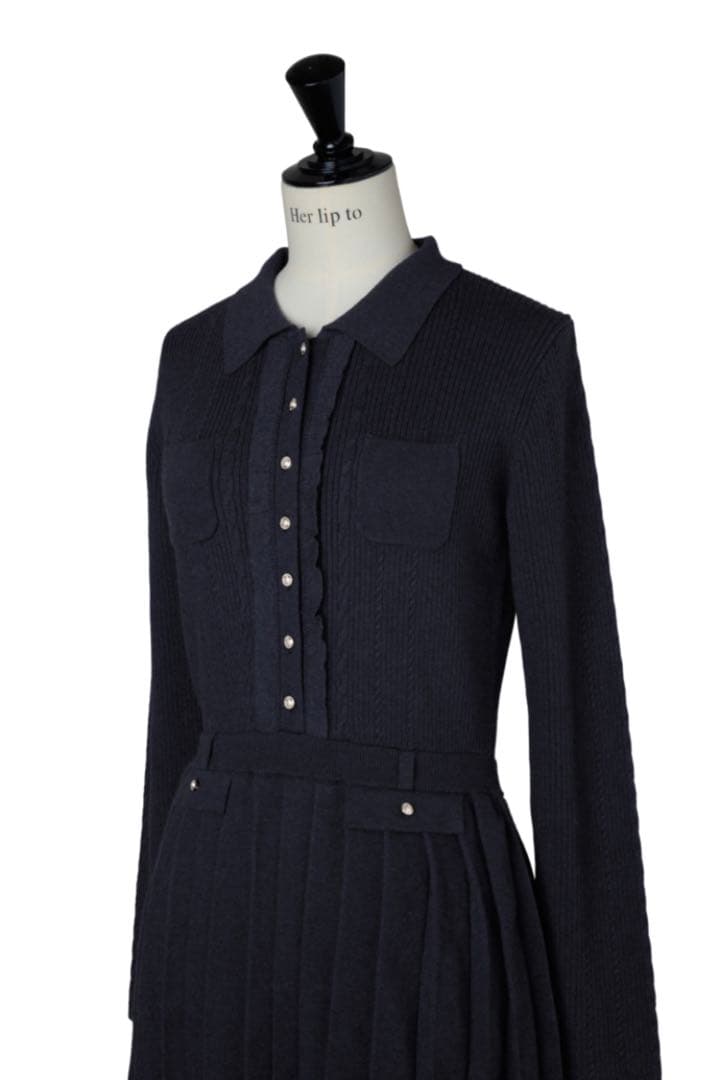 ワンピース Herlipto Margot Pleated Knit Mini Dress