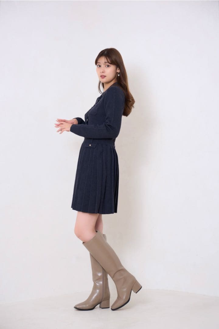 ワンピース Herlipto Margot Pleated Knit Mini Dress