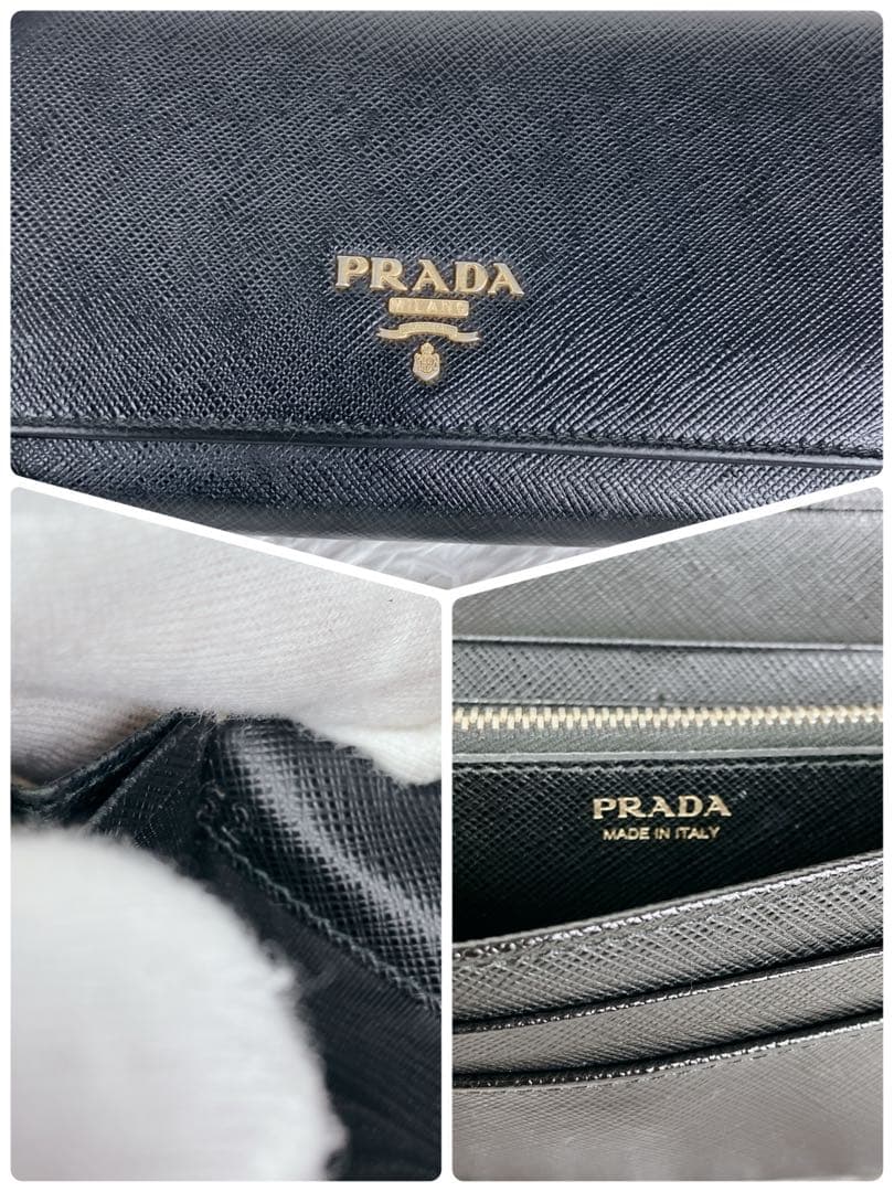 美品✨プラダ 長財布 サフィアーノレザー 1MH132 ゴールド金具 本革 黒