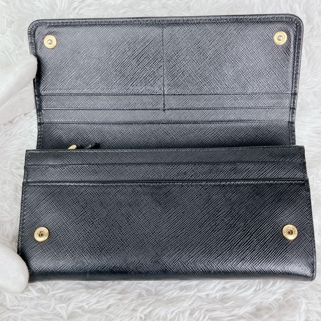 美品✨プラダ 長財布 サフィアーノレザー 1MH132 ゴールド金具 本革 黒
