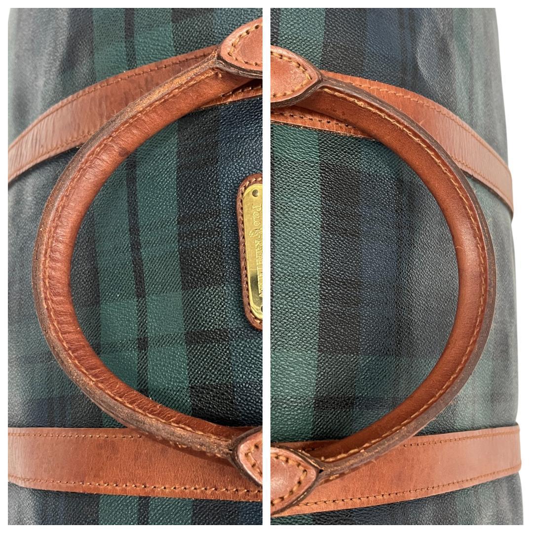 ポロ ラルフローレン 2way ボストンバッグ グリーン チェック 大容量