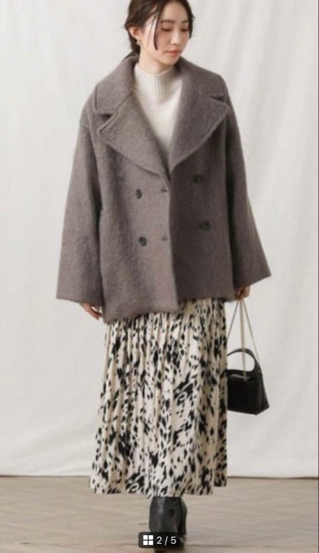 ⭐︎グレディブリリアン⭐︎クロシェ⭐︎モヘヤ混シャギーミディPコート⭐︎