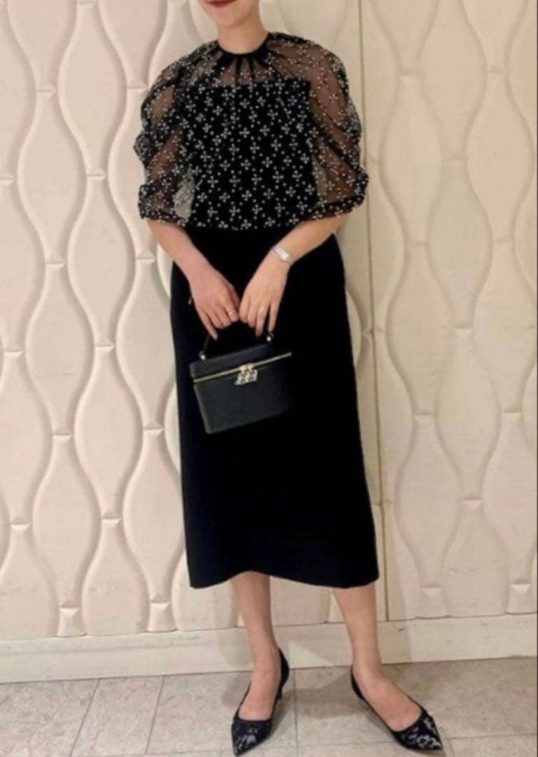 【セール！美品】セルフォード　ケープ付きドレスワンピース