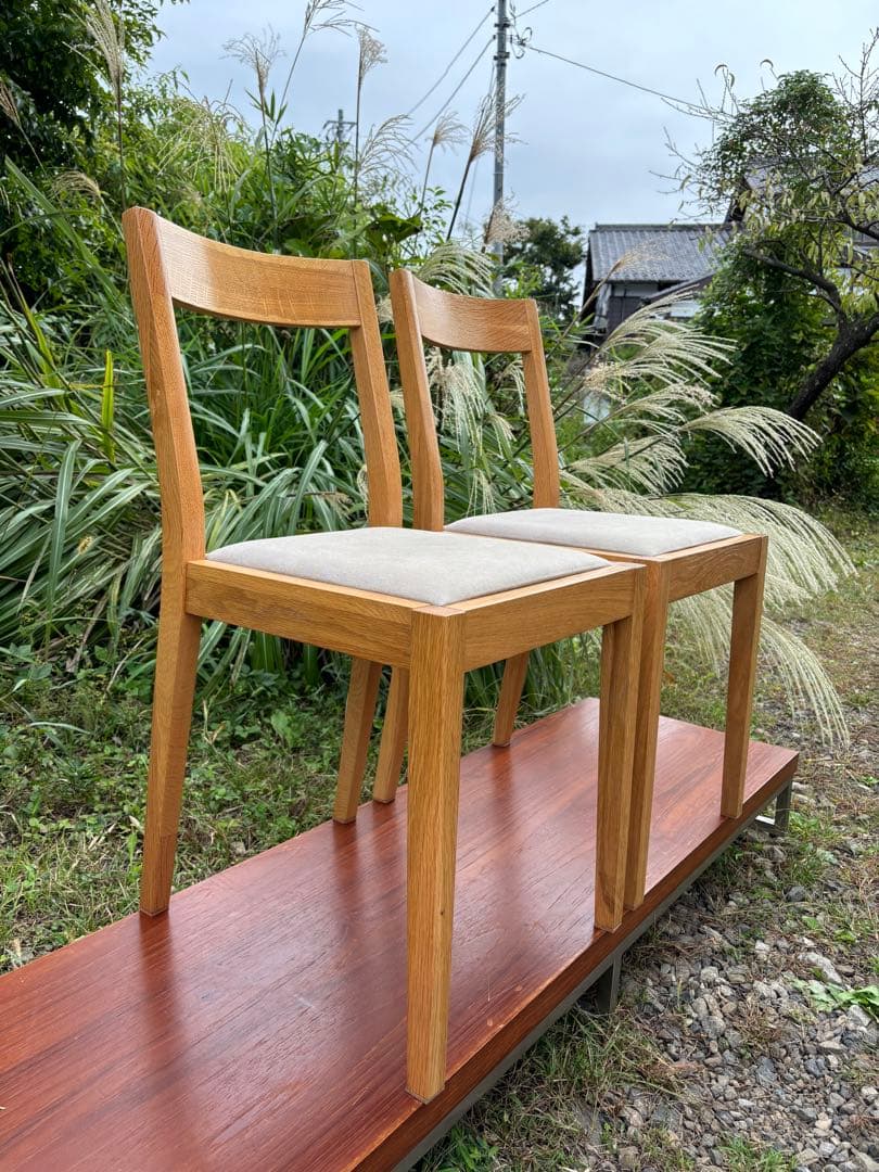 無印良品　オーク材　木製ダイニングチェア 2脚セット　廃盤品