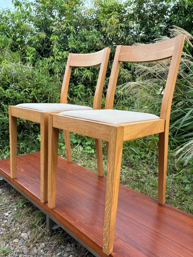 無印良品　オーク材　木製ダイニングチェア 2脚セット　廃盤品