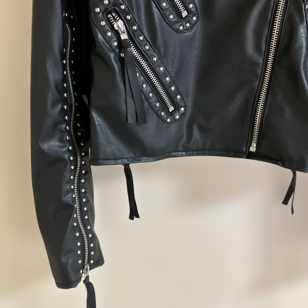 ［新品未使用タグ付き］激レア‼️GLAD NEWS スタッズライダースF ブラック