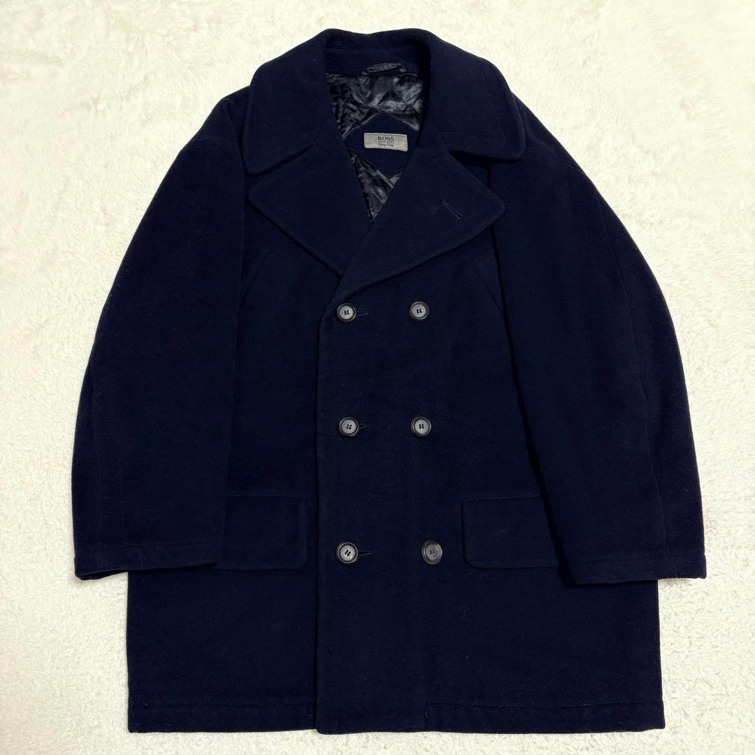 HUGO BOSS Pコート　ダブルチェスター　ネイビー　キルティング　3XL