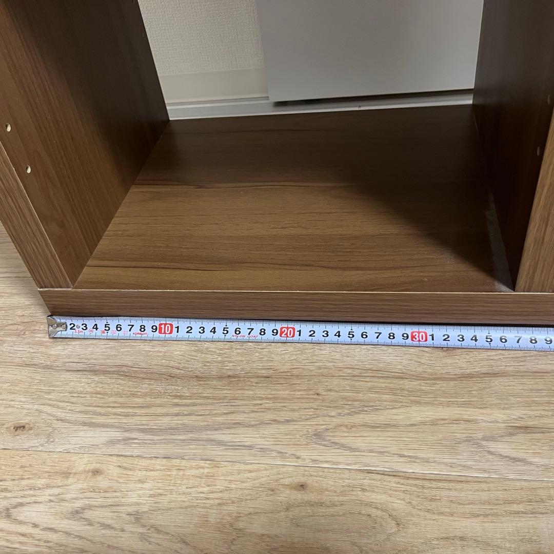 ニトリ　カラーボックス3段　ミドルブラウン　引き出し付き