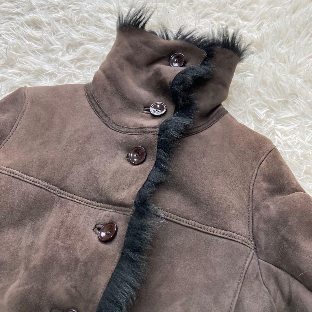 STUNNING LURE✨ムートンコート リアルレザー　ショールカラー　モカ
