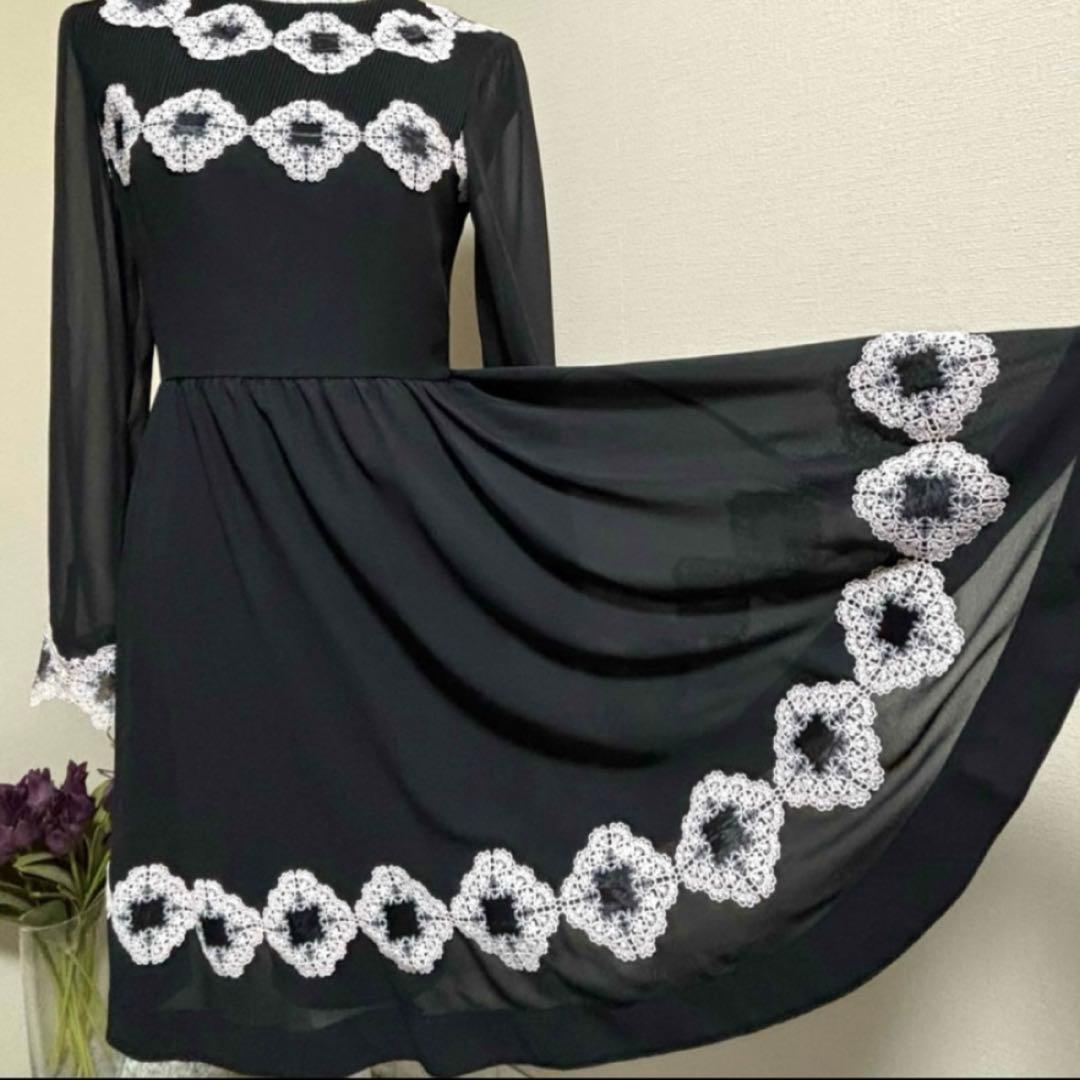 新品！テッドベイカー　Ted Baker フラワー　ワンピース　S 黒　結婚式