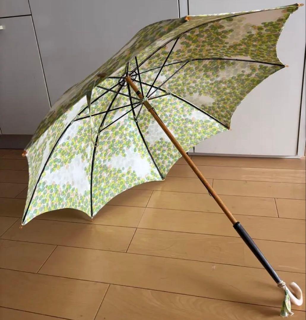 ★美品★イイダ傘店　こもれび　新緑　日傘