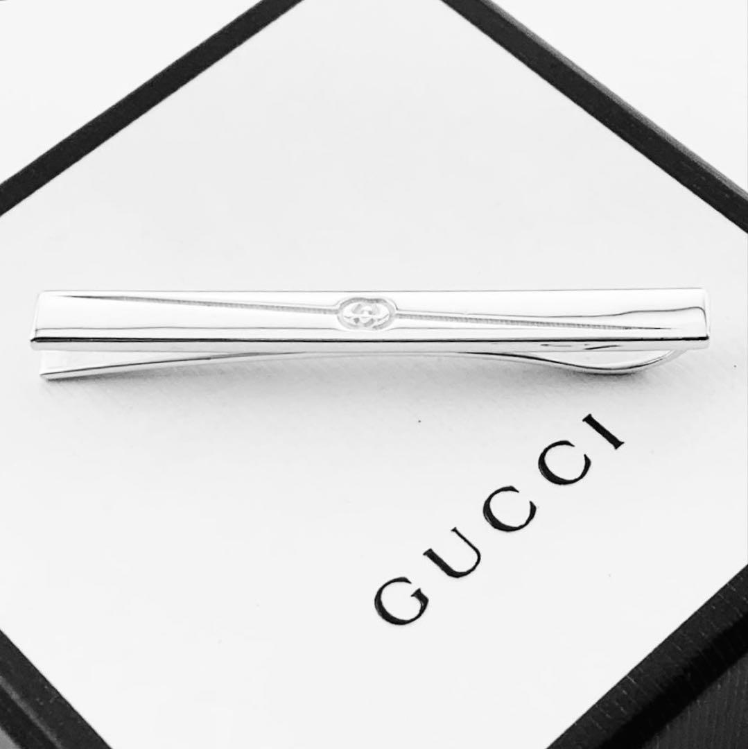 【超美品/現行】GUCCI グッチ ネクタイピン　ダイアゴナル　925 冠婚葬祭