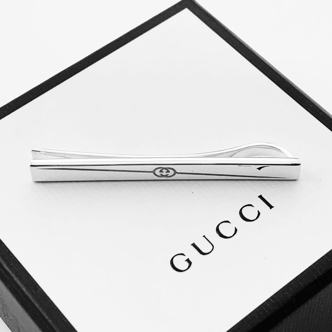 【超美品/現行】GUCCI グッチ ネクタイピン　ダイアゴナル　925 冠婚葬祭
