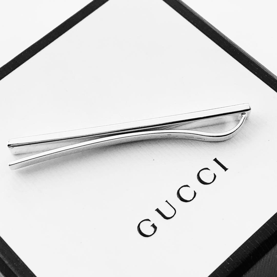 【超美品/現行】GUCCI グッチ ネクタイピン　ダイアゴナル　925 冠婚葬祭