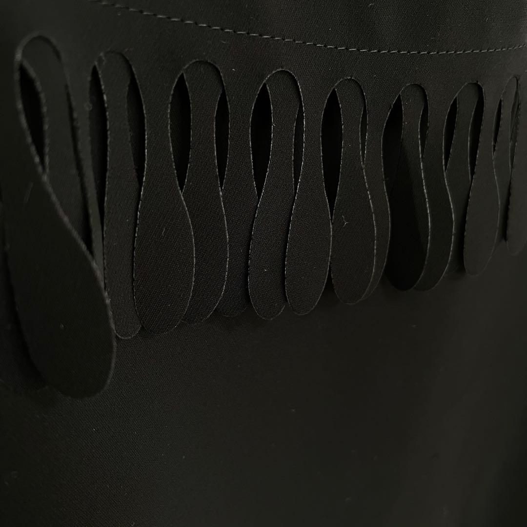 ISSEY MIYAKE イッセイミヤケ ブラック フリンジキャミワンピース