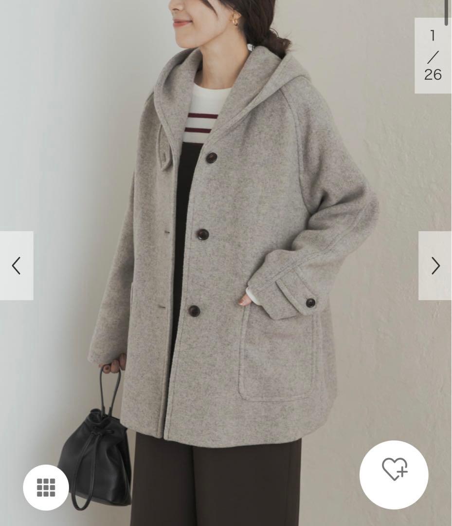 新品タグ付◆ DOORS エアリーウールフードコート　アーバンリサーチ