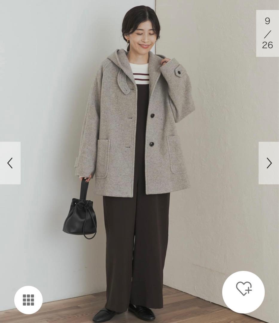 新品タグ付◆ DOORS エアリーウールフードコート　アーバンリサーチ