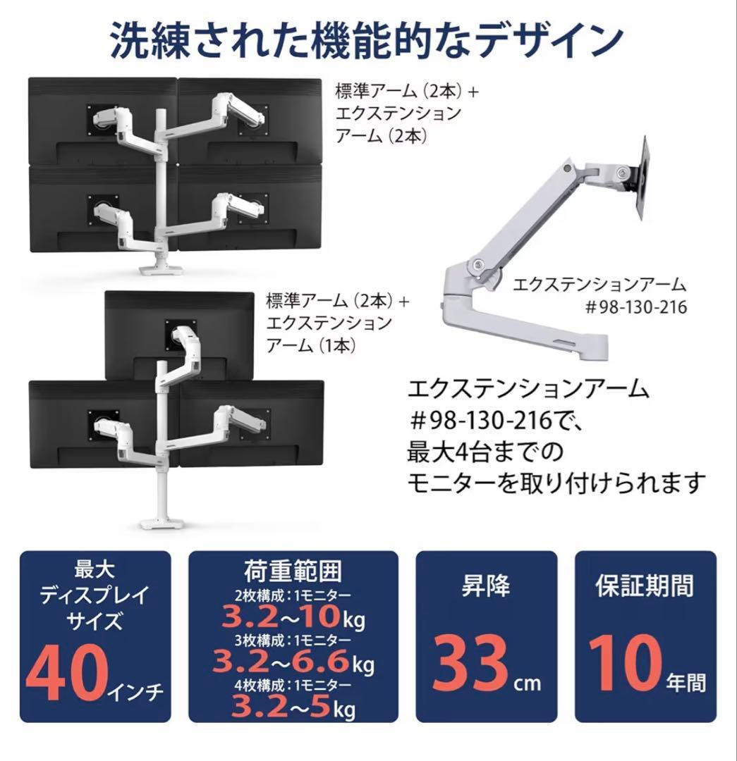 モニターアーム Ergotron LX Desk Dual Monitor Arm