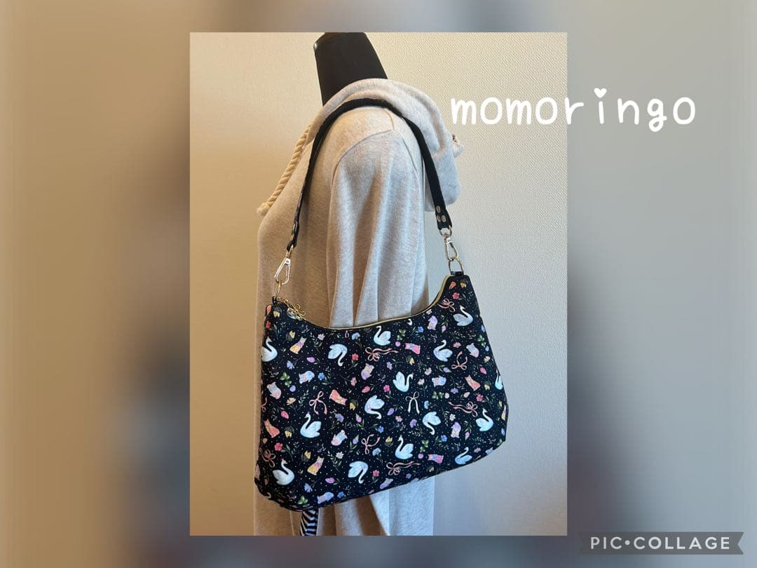 美和っち⭐︎三日月ショルダーバッグ、ジョリーフルール　Aスワン