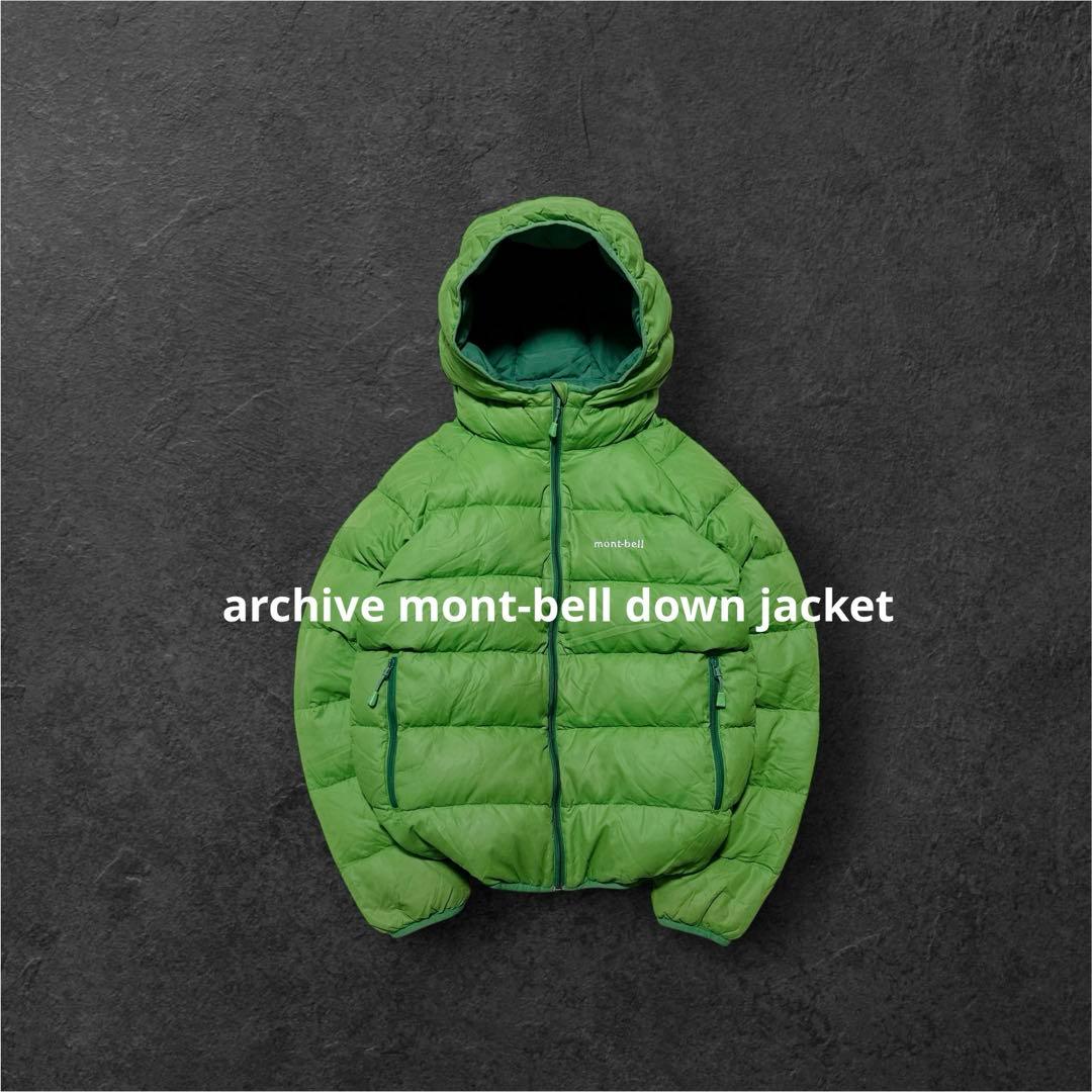 s*a様 y2k 短丈 モンベル down jacket parka グリーン