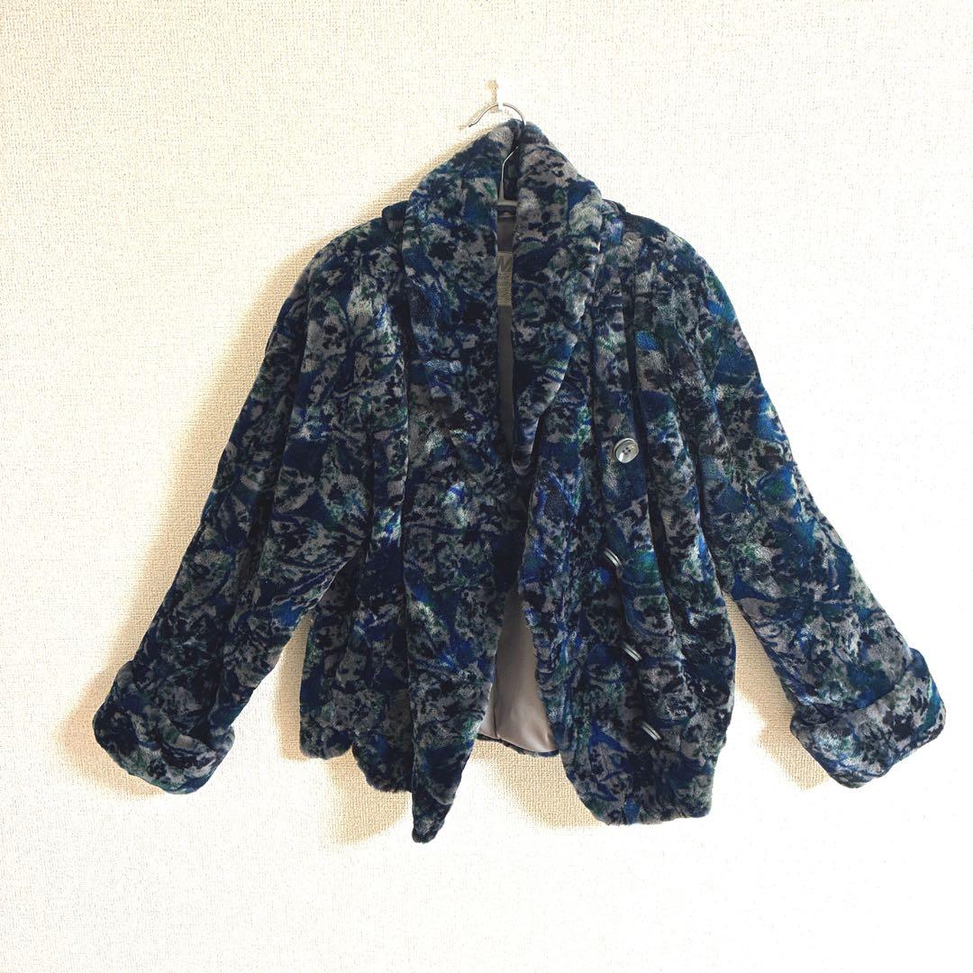 美品EMBAシェアードミンク　カジュアル　ジャケット　グリーン ネイビー グレー