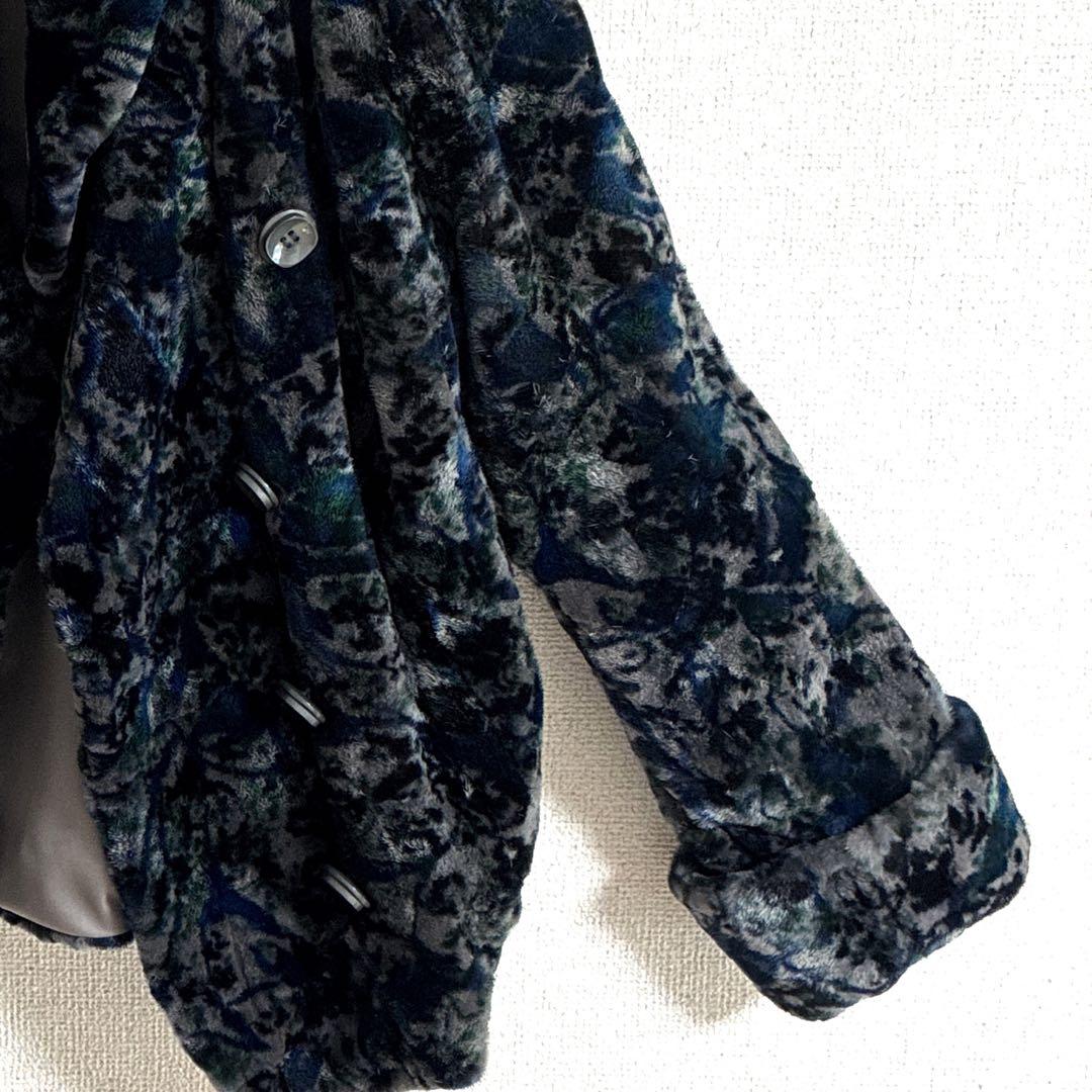 美品EMBAシェアードミンク　カジュアル　ジャケット　グリーン ネイビー グレー