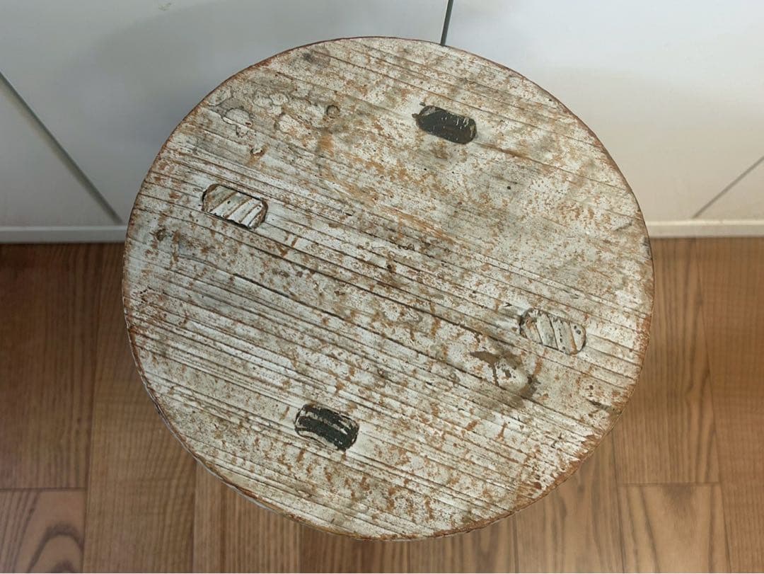 【アンティーク】スツール・プランター台（木製）