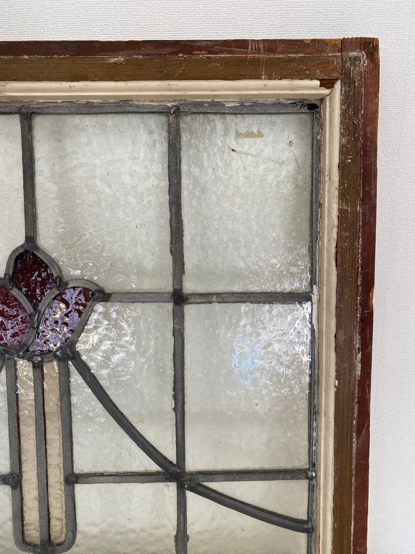 花モチーフ アンティーク　ステンドグラス