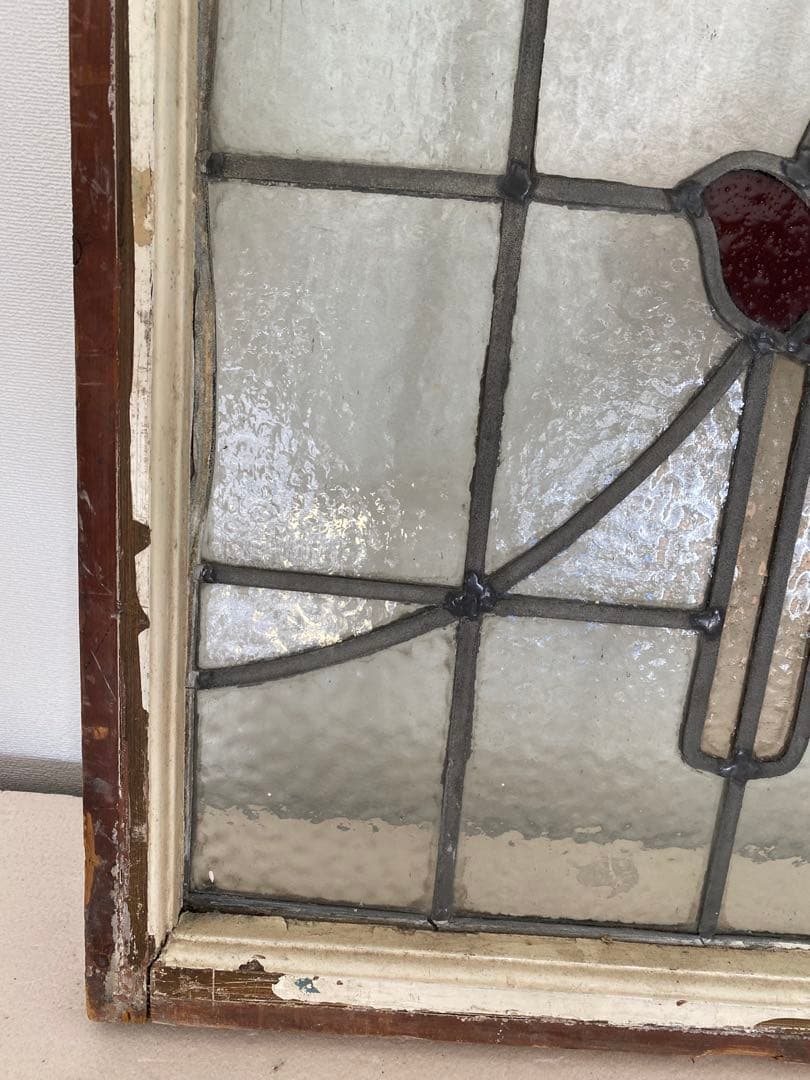 花モチーフ アンティーク　ステンドグラス