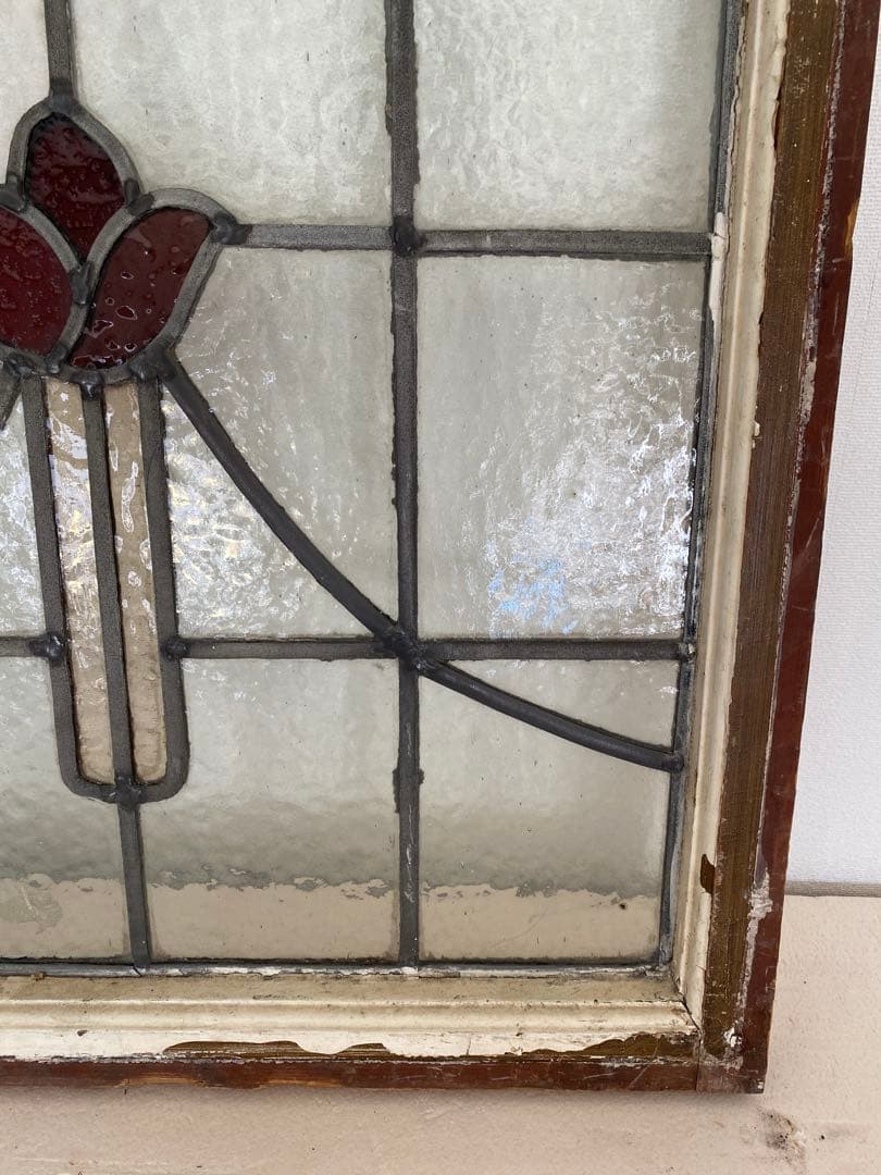 花モチーフ アンティーク　ステンドグラス