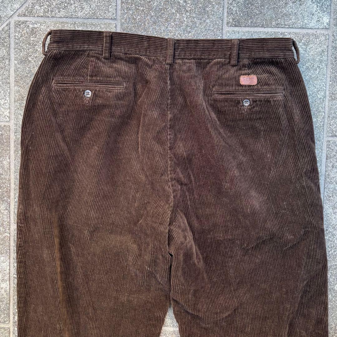 90s polo ralph laurenブラウン コーデュロイパンツ 太畝