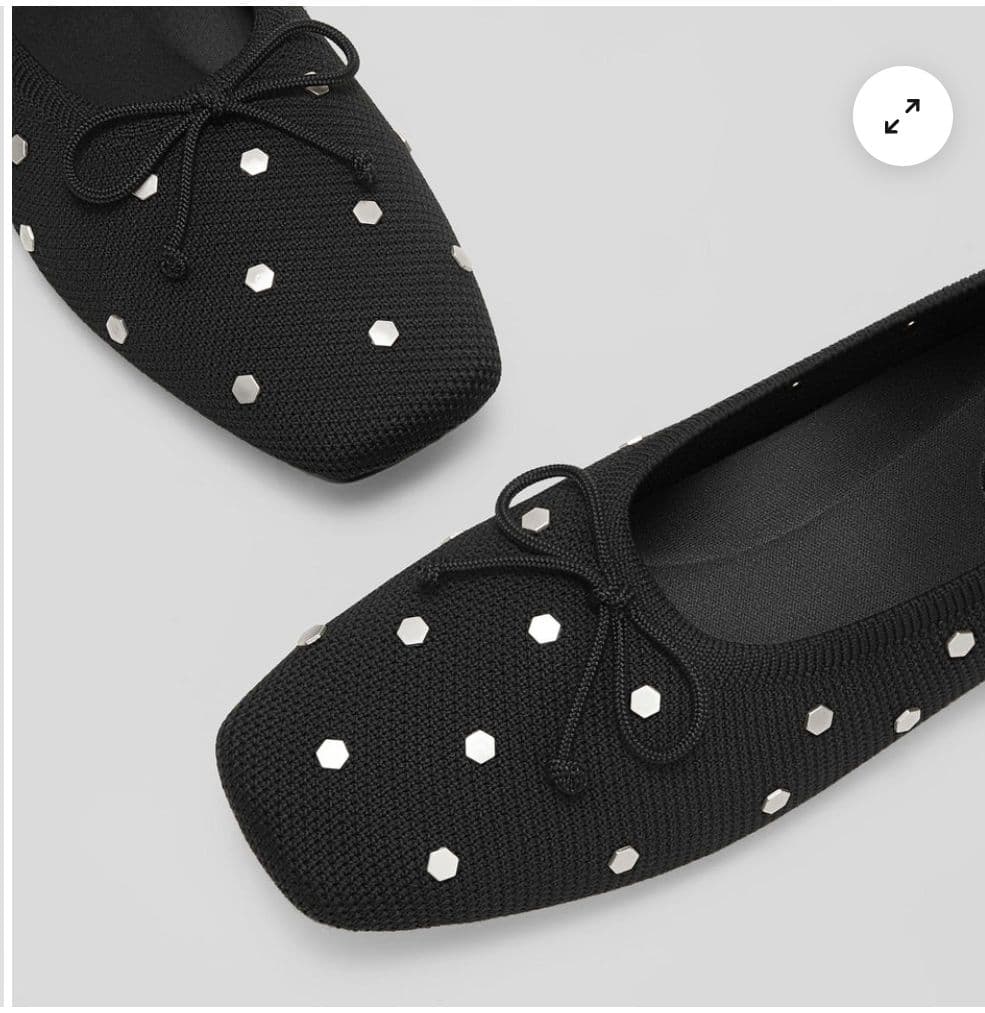 新品　VIVAIA スクエアトゥボウバレリーナフラットシューズ