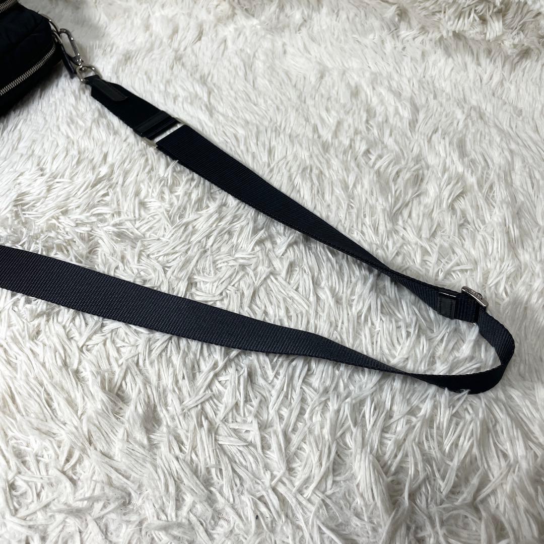 【美品】PRADA プラダ　カメラバッグ　ナイロン　レザー　ブラック　斜め掛け