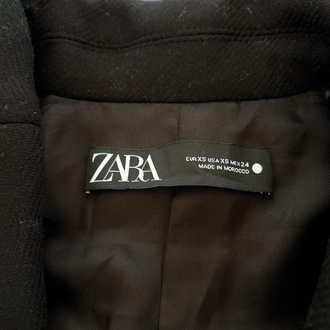 【ザラ】ケープコート　ポンチョ　金ボタン　マンテコ　ウール　完売品　黒　S〜M