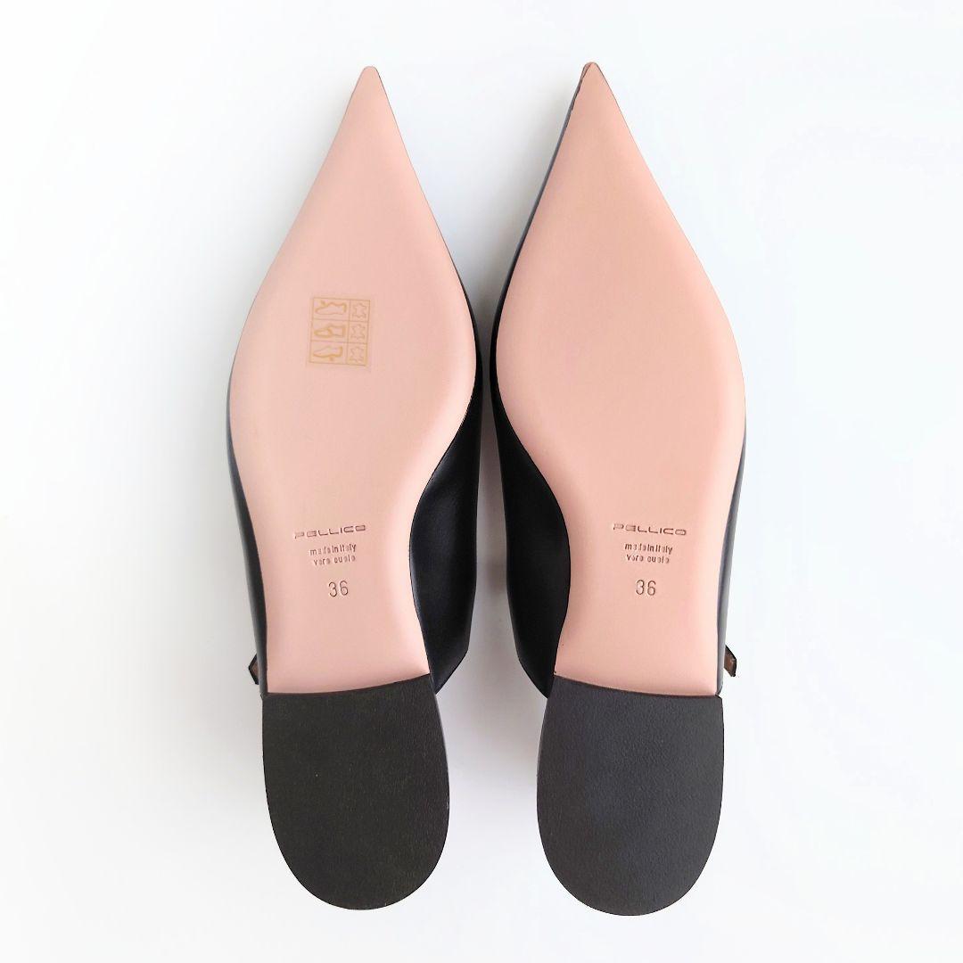 未使用 ペリーコ バックスリング レザー パンプス ミュール ファビオルスコーニ