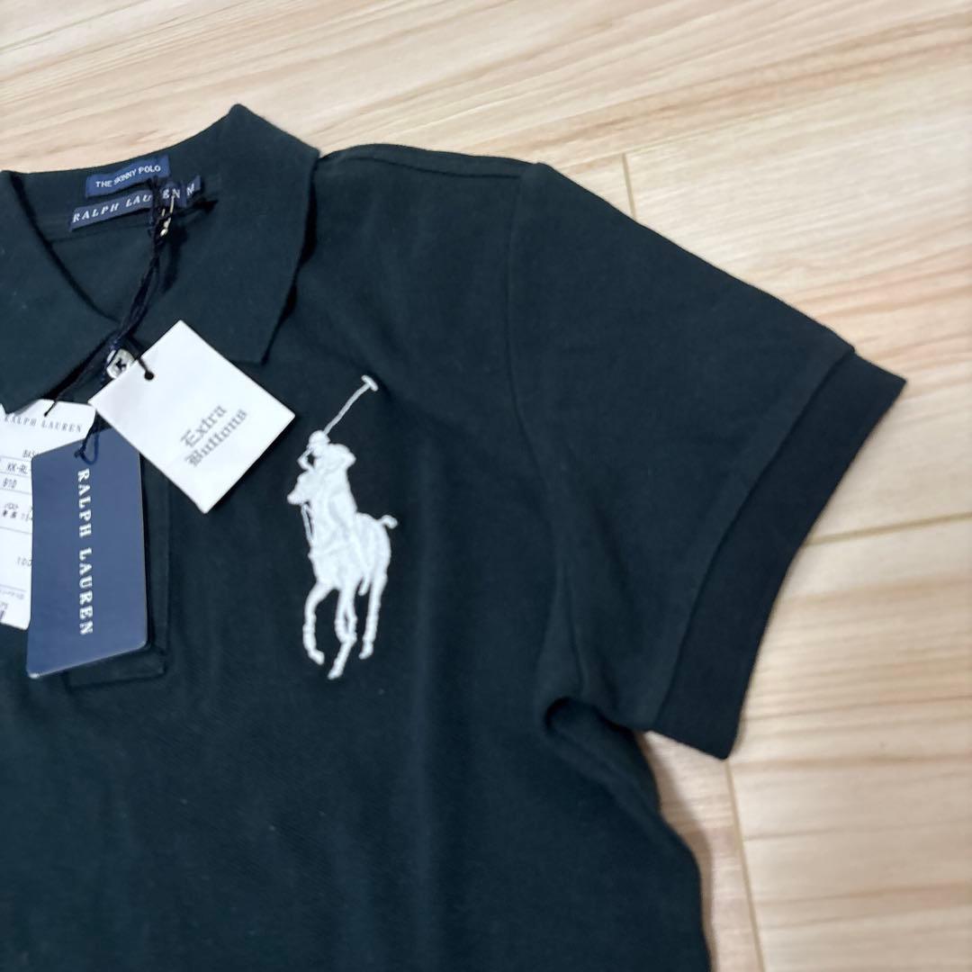 ▪️RALPH LAUREN スキニーポロ　ビッグポニー　タグ付　ブラック　M