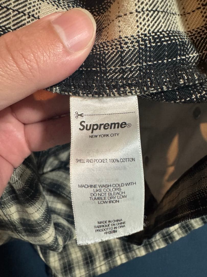 パンツ Supreme Plaid Baggy Short BLACK