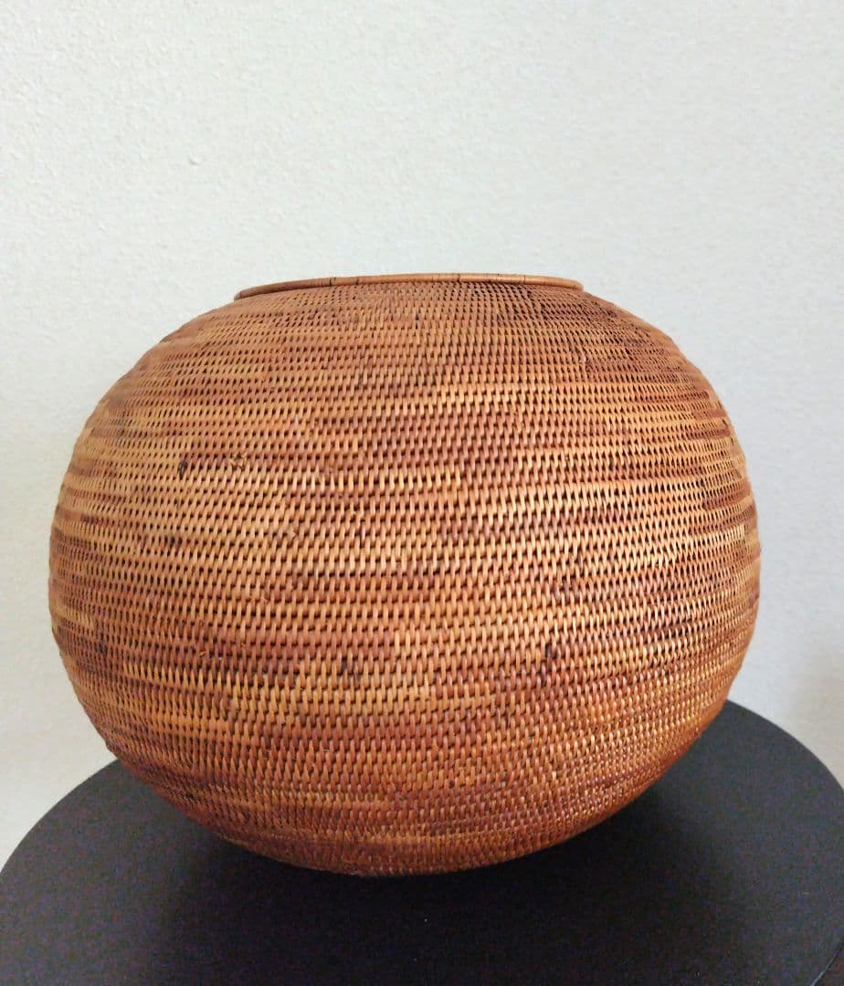 アタ　特大　ボールケース　籠　かご　小物入れ　バリ島
