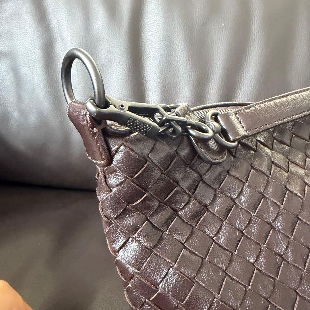 ✨美品✨ボッテガヴェネタ アクセサリーポーチ イントレチャート ブラウン レザー