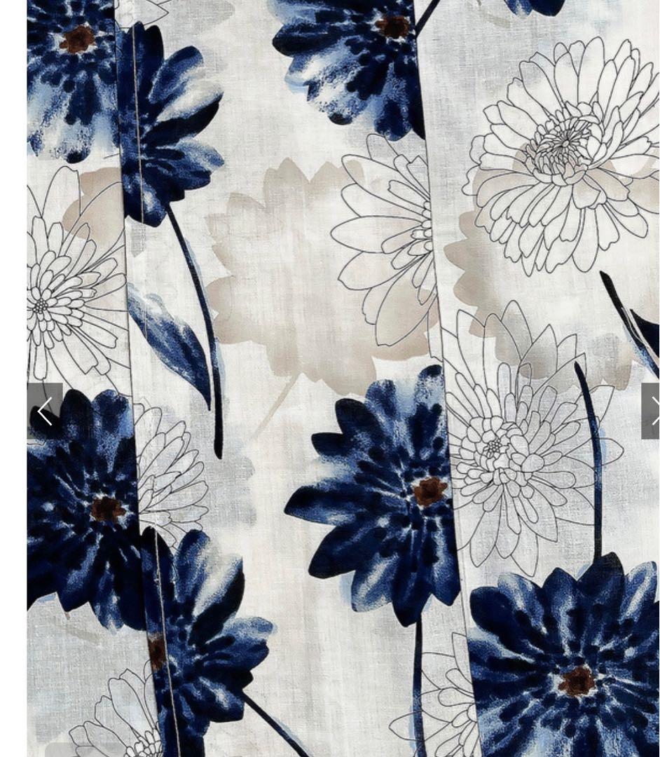 ◎GRL [tu1495] ガーベラ浴衣セット　浴衣と帯　2点　モノトーン　古典