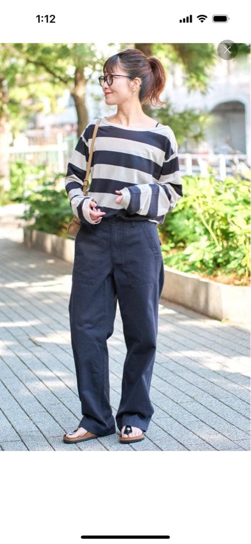 Spickandspanルーズベイカーパンツネイビーサイズ38