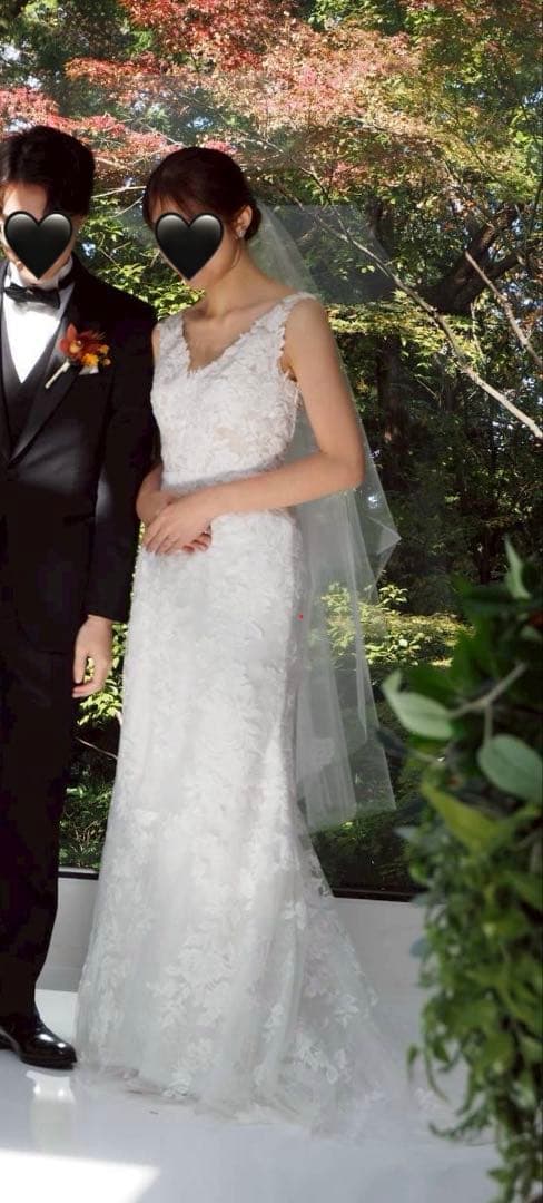 THE TREAT DRESSING ショートウェディングベール蝶々花柄刺繍